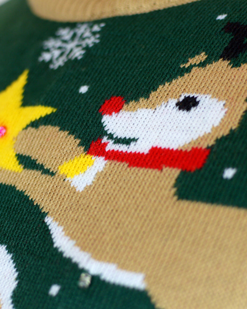 LED light-up  Christmas Jumper Santa Claus in a mess Family
