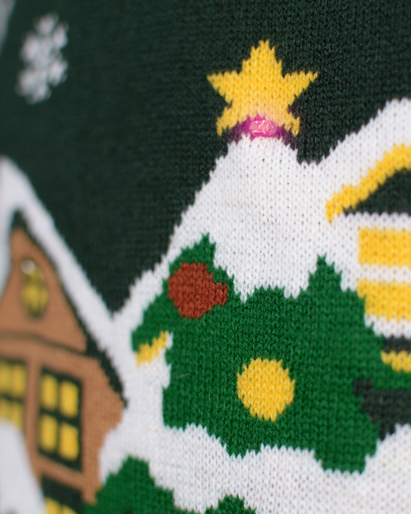 Santa is Coming to Town LED light-up Mens Christmas Jumper