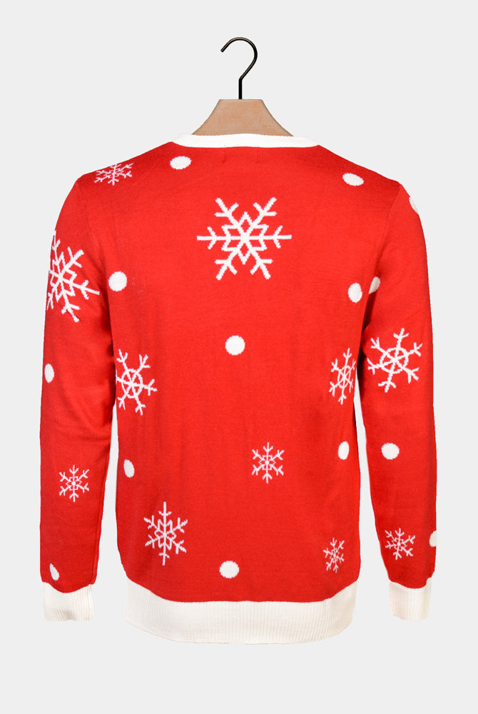 LED light-up Mens Christmas Jumper Sparkling Reindeer