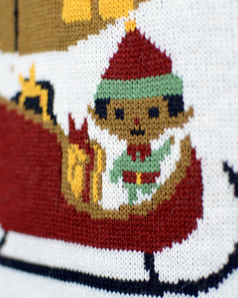 LED light-up Womens Christmas Jumper Merry Christmas Blue