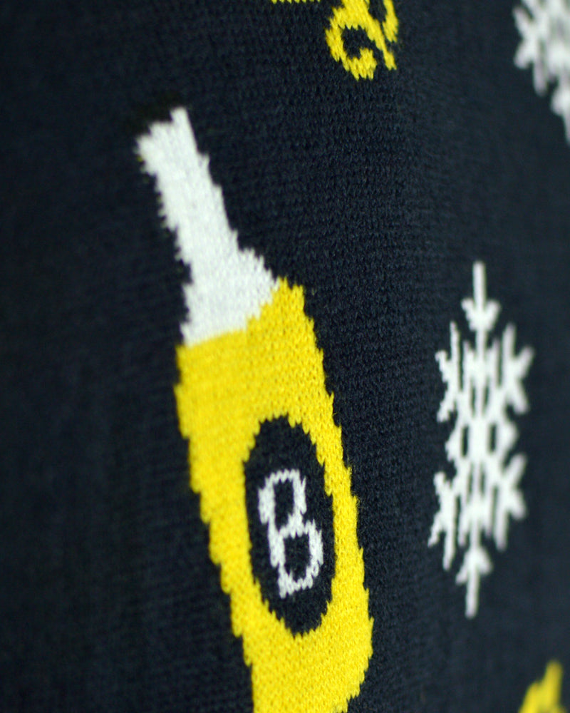 LED Light-Up Womens Christmas Jumper Santa with Beer