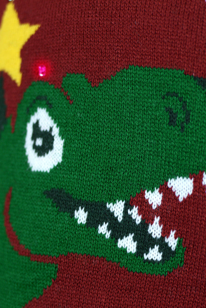Tree-Rex light-up Mens Christmas Jumper LED