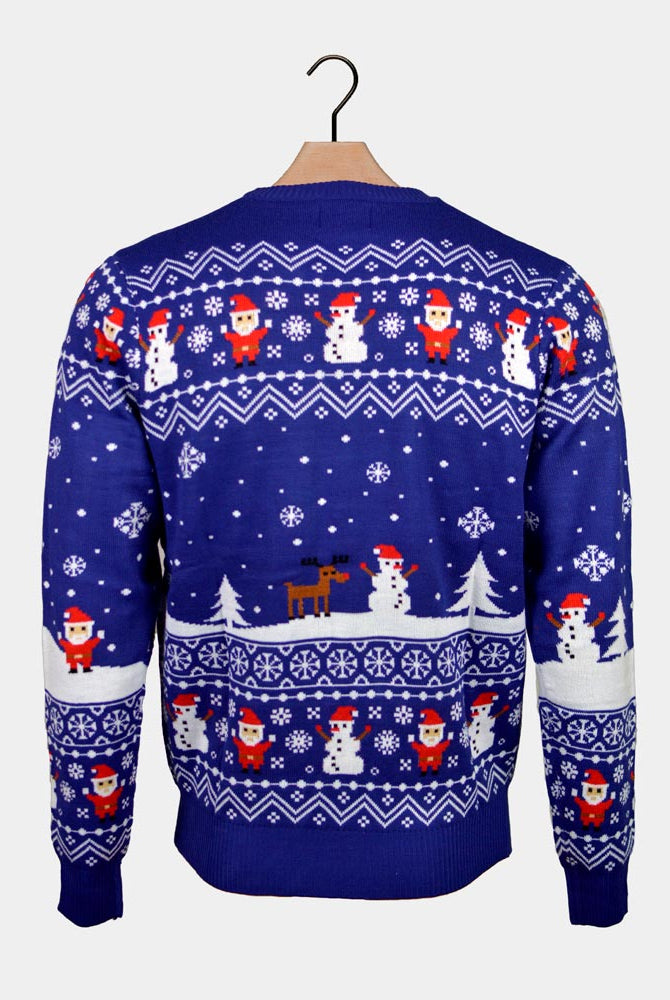 Couple's Christmas Jumper Let it Snow Blue