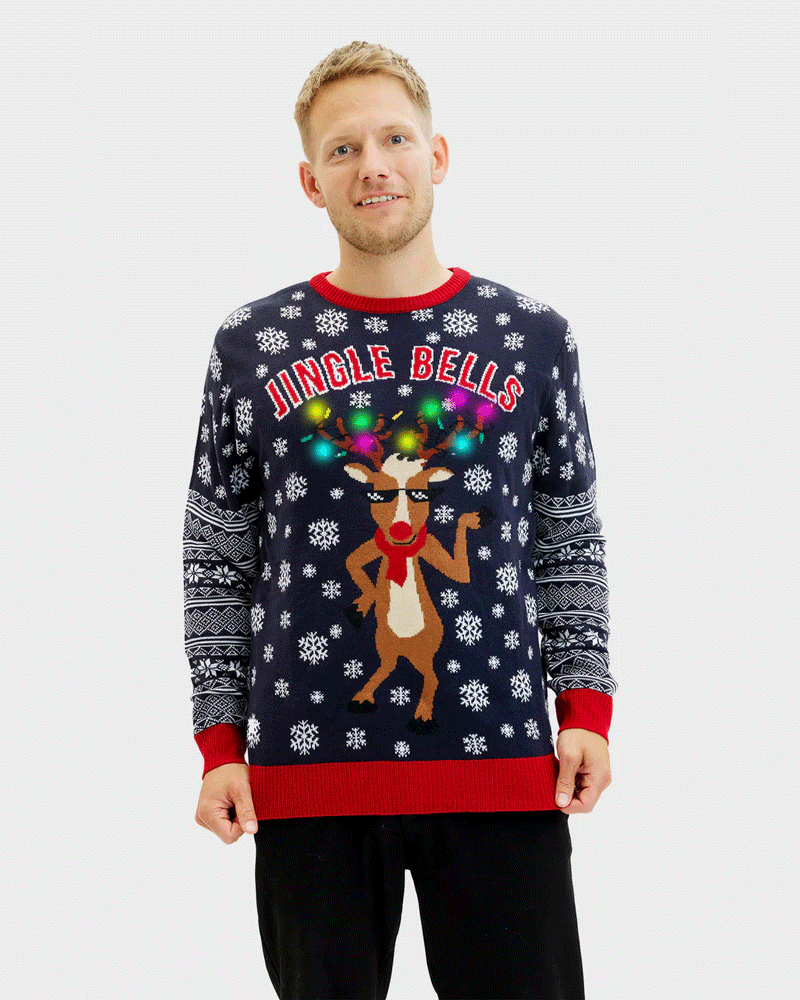 LED light-up Christmas Jumper Jingle Bells Mens