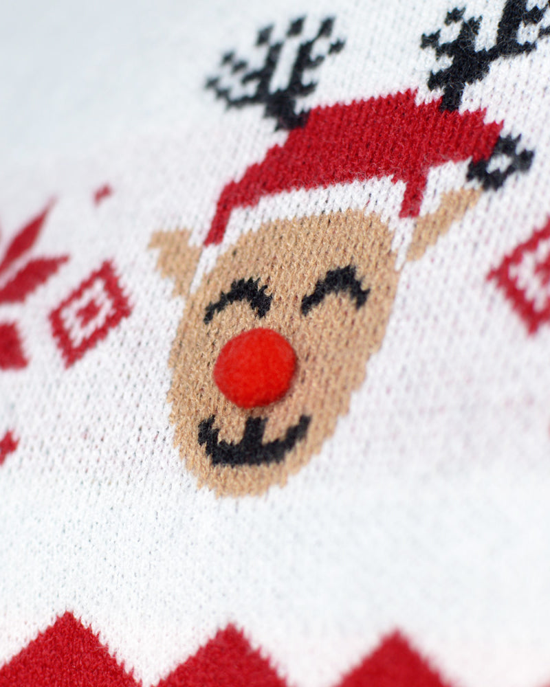 Mens Christmas Jumper Adorable Reindeer 3D