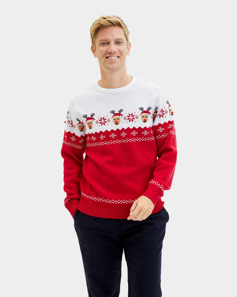 Mens Christmas Jumper Adorable Reindeer