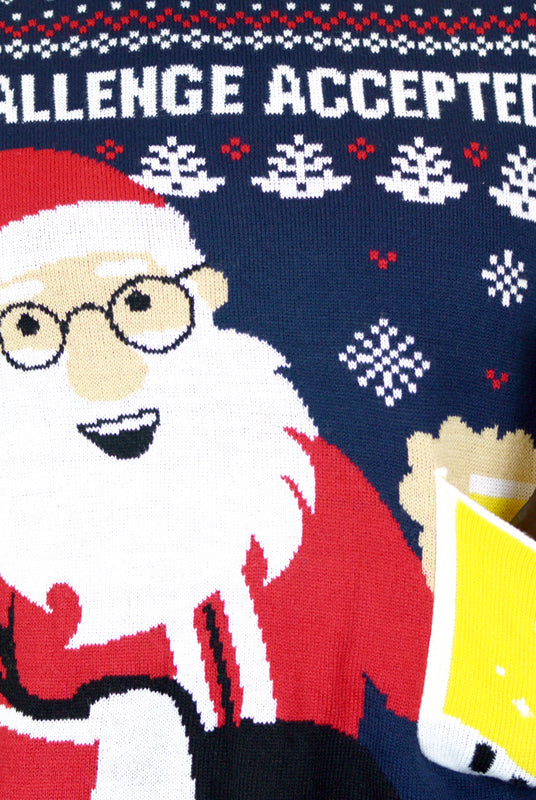 detail Men's Christmas Jumper with Beer Pocket 3D