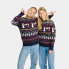 Mens Christmas Jumper Cheers Santa couple