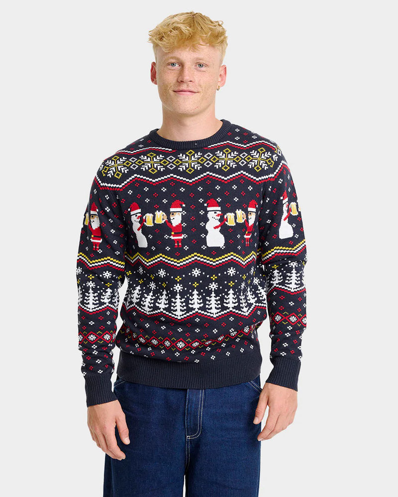 Mens Christmas Jumper Cheers Santa