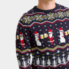 Mens Christmas Jumper Cheers snowman Santa