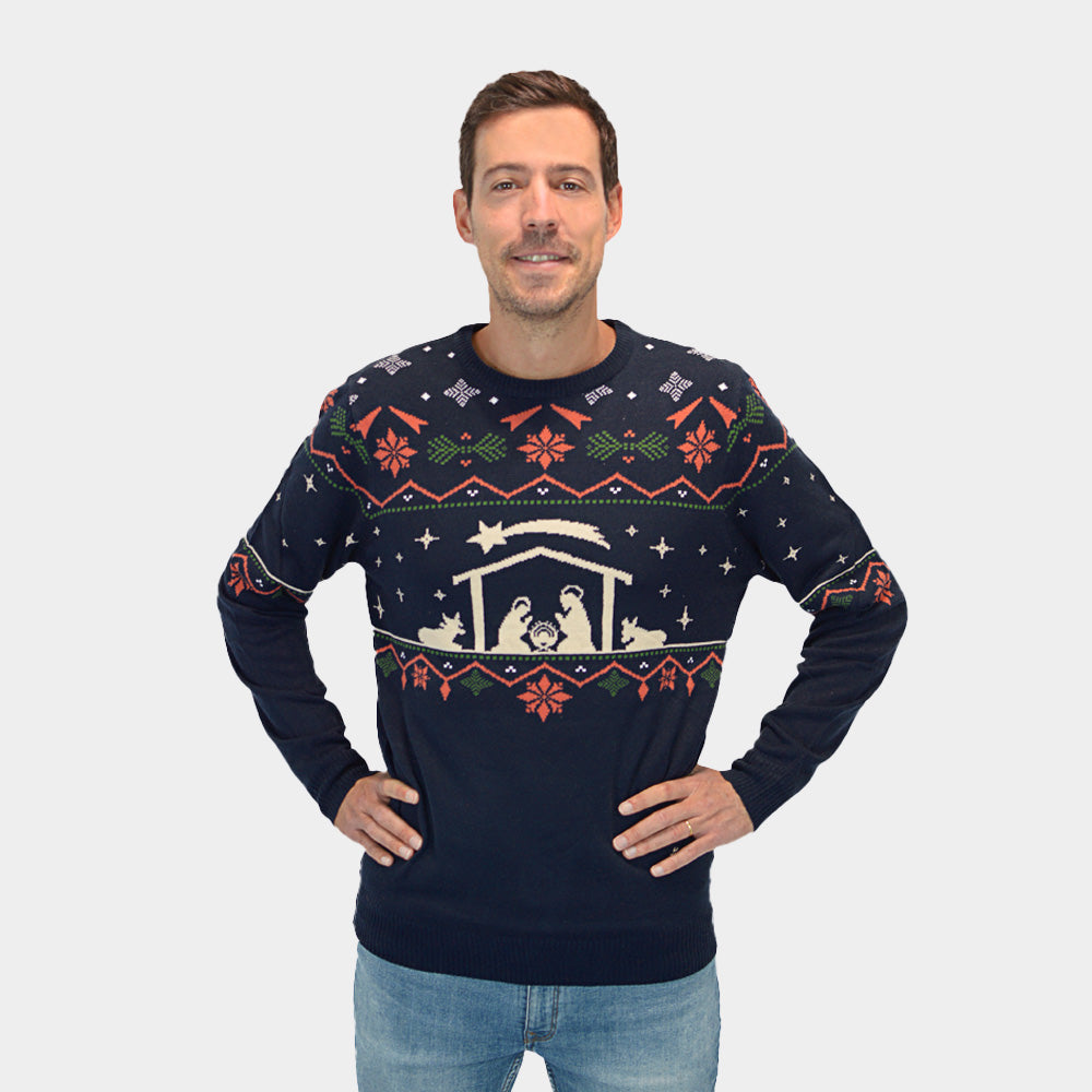 Mens Christmas Jumper Nativity