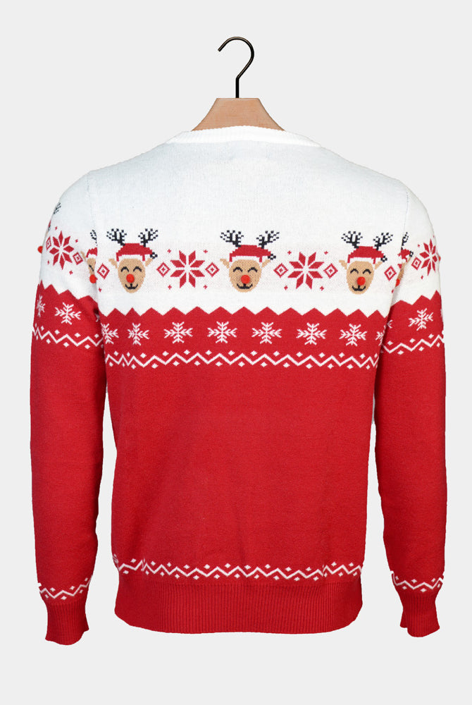 Mens Christmas Jumper Adorable Reindeer