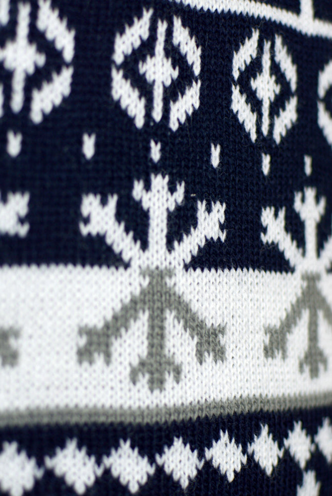 Men's Christmas Jumper with Reindeers and Trees Strips detail