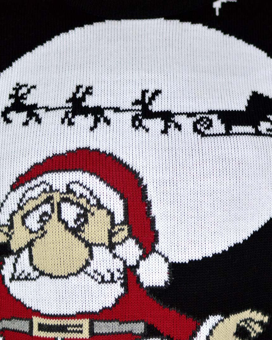 detail Men's Christmas Jumper with Santa Downloading