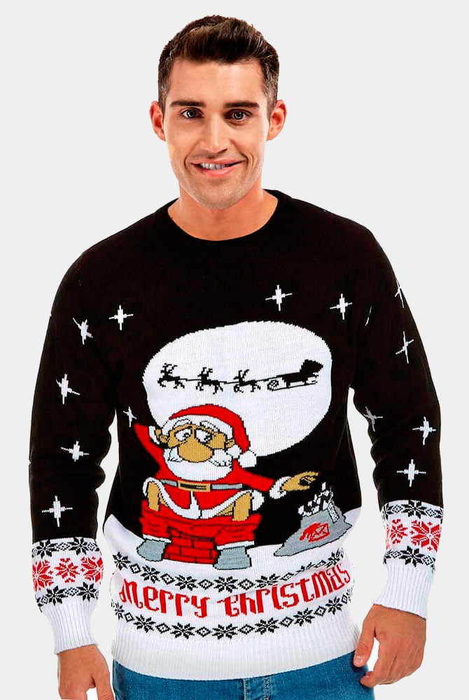 Men's Christmas Jumper with Santa Downloading