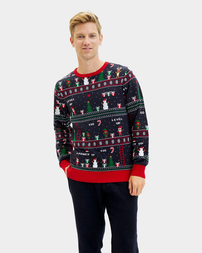 Mens Christmas Jumper Vintage Gaming