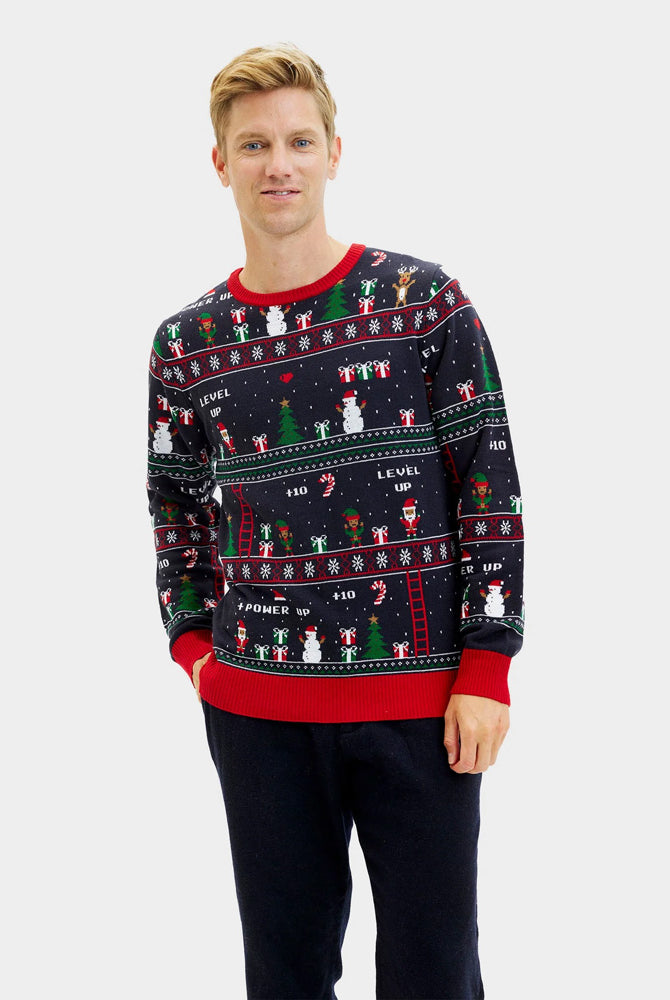 Mens Christmas Jumper Vintage Gaming