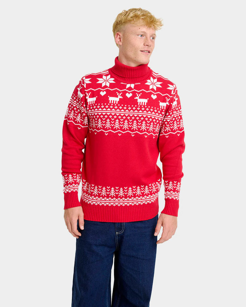 Classy Turtleneck Mens Organic Cotton Christmas Jumper Greenlandish