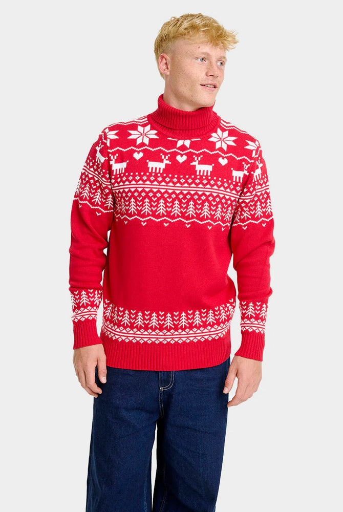 Classy Turtleneck Mens Organic Cotton Christmas Jumper Greenlandish