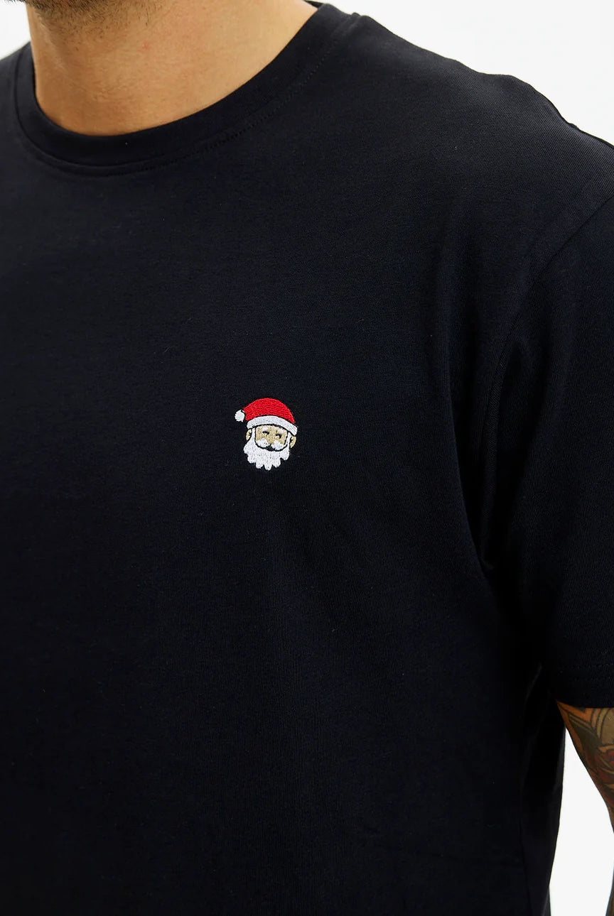 Men's and Women's Christmas T-Shirt Santa Black