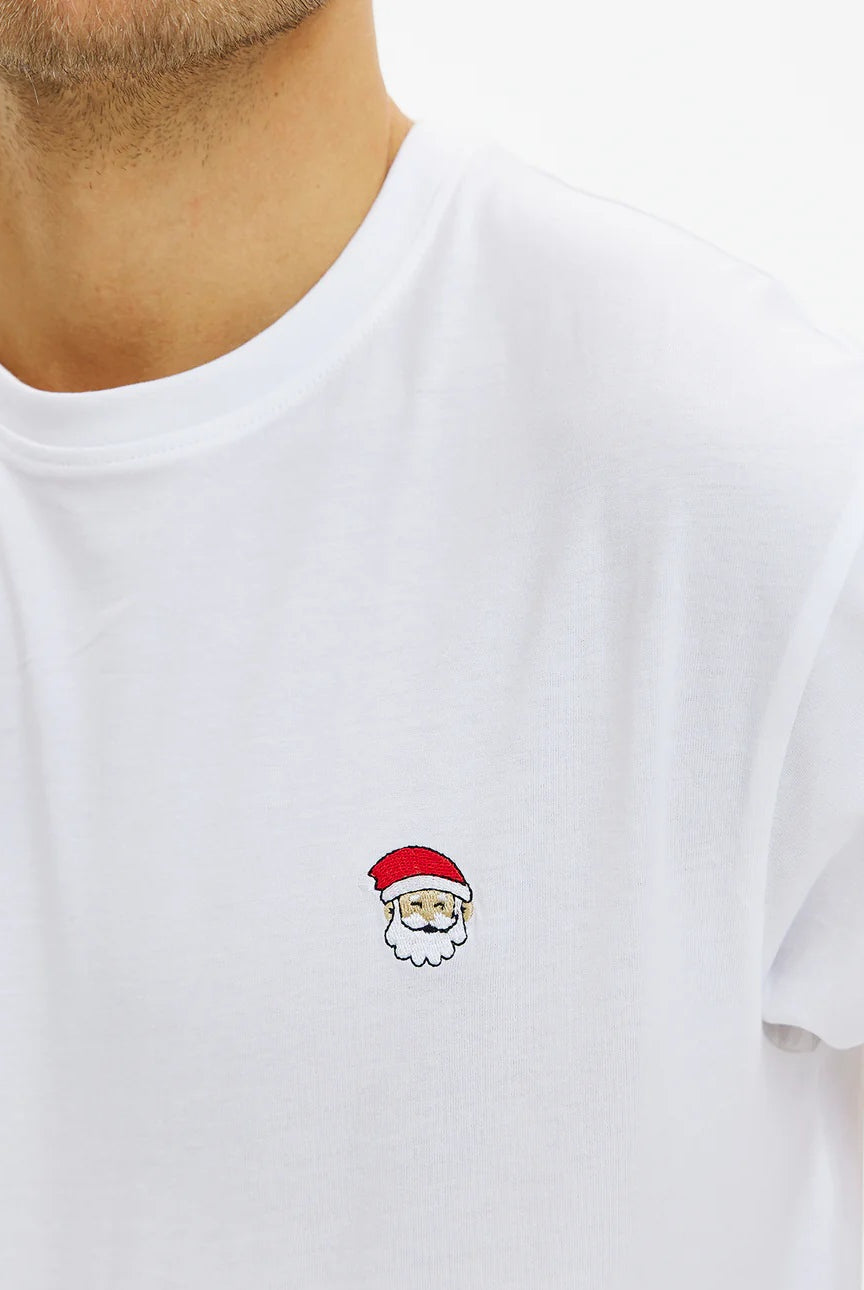 Men's and Women's Christmas T-Shirt Santa White