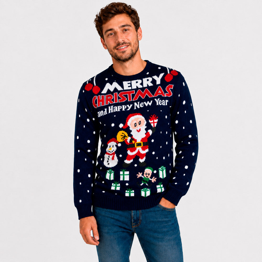 Merry Christmas and Happy New Year Mens Christmas Jumper