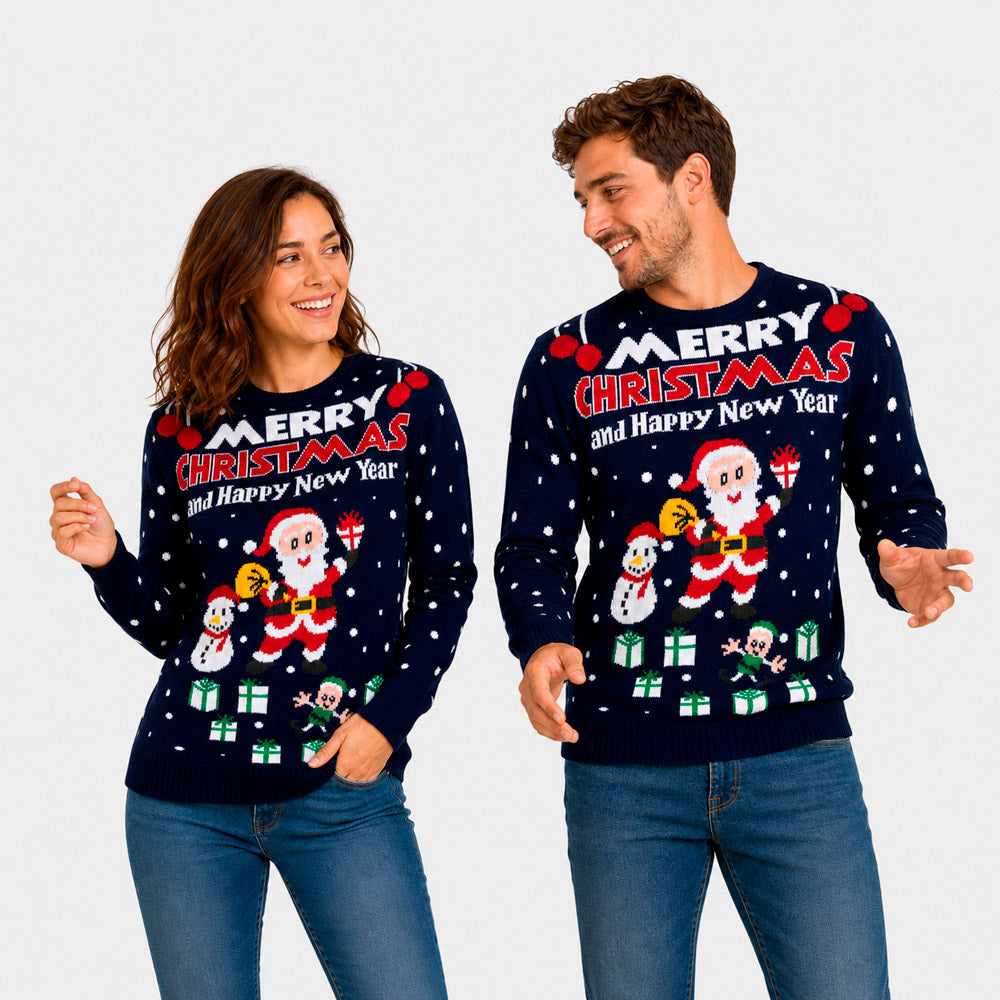 Merry Christmas and Happy New Year Mens Christmas Jumper Women