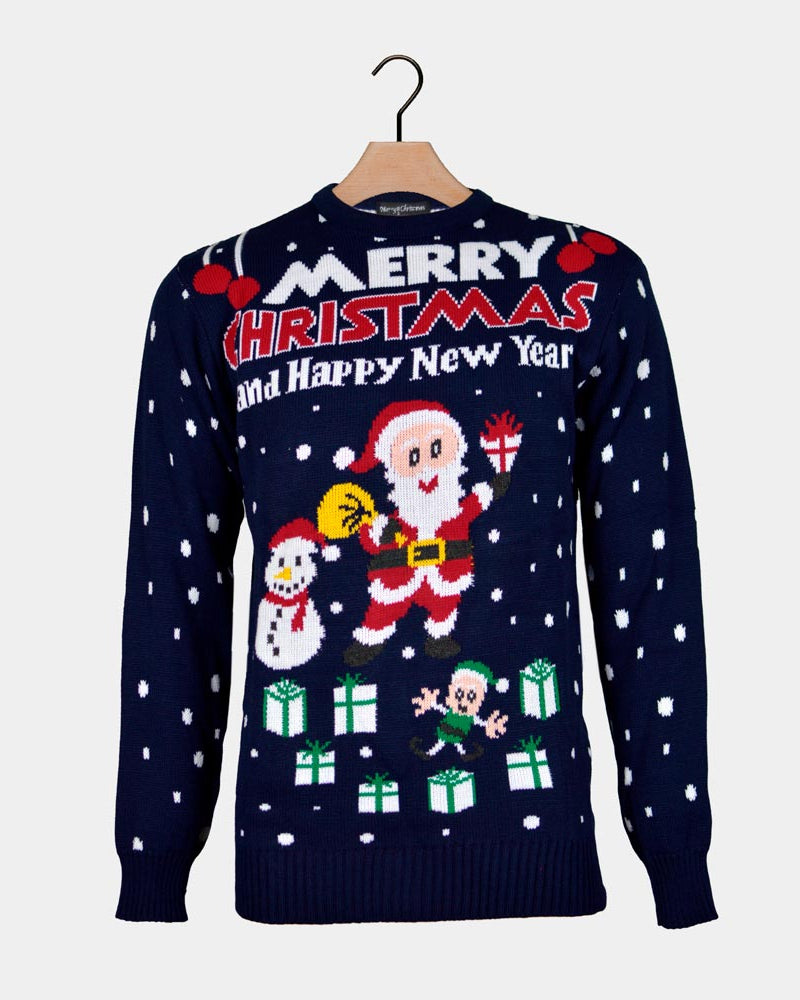 Merry Christmas and Happy New Year Men's Christmas Jumper