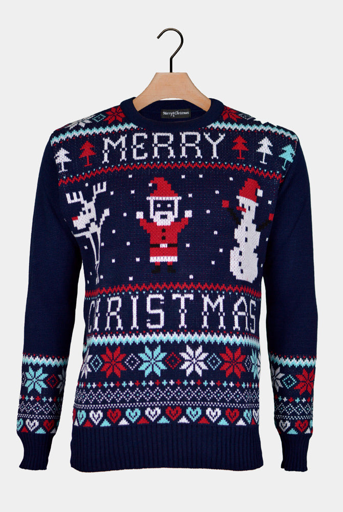 Navy Blue Men's Merry Christmas Jumper