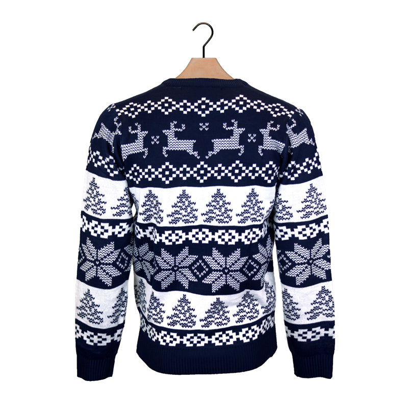 North Pole Blue Family Christmas Jumper back