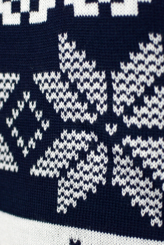 North Pole Blue Family Christmas Jumper detail