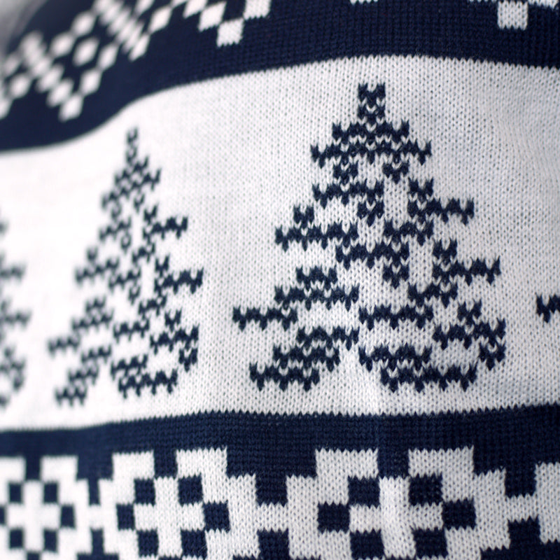 North Pole Blue Family Christmas Jumper detail