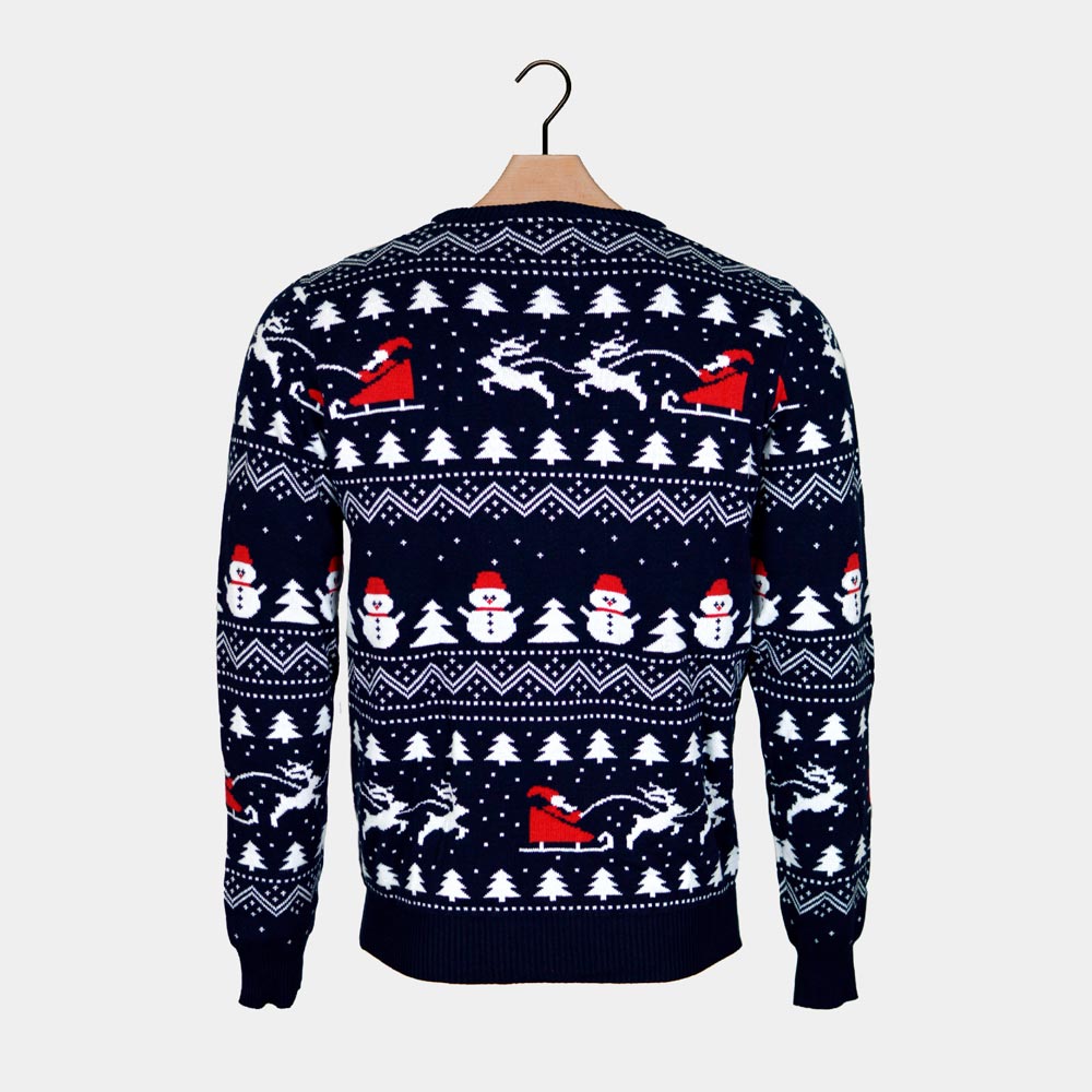 Organic Cotton Trees, Snowmen and Santa Men's Christmas Jumper