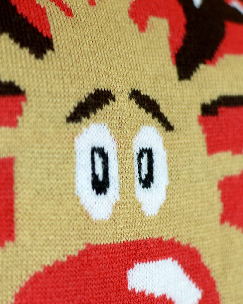 Organic Cotton Christmas Jumper Reindeer with Scarf Mens