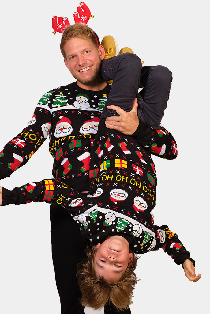 Organic Cotton Boys Mens Girls Christmas Jumper Santa, Gifts, Snowmens
