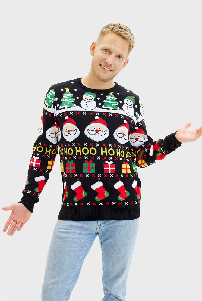 Organic Cotton Snowmen Mens Christmas Jumper Santa Gifts