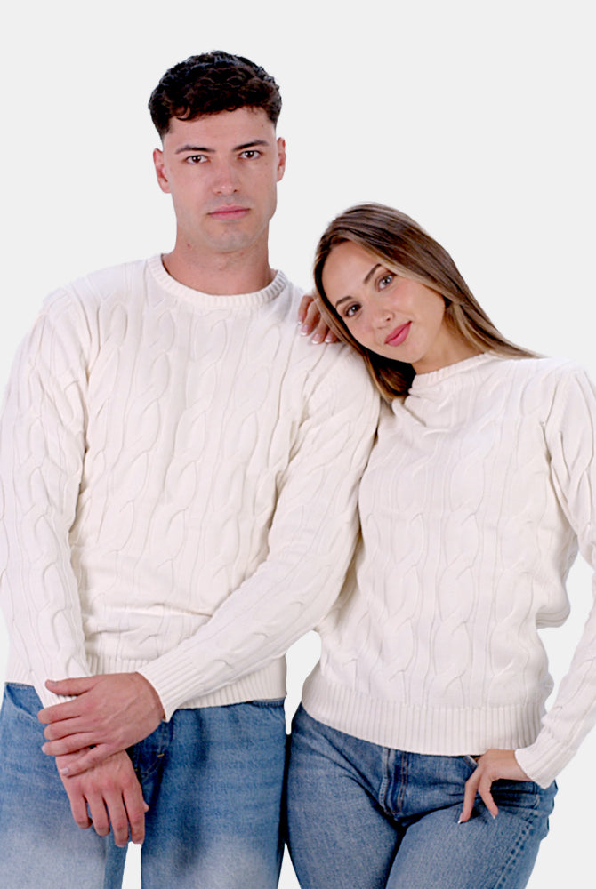 Organic Cotton Mens Jumper Snowfall Couple