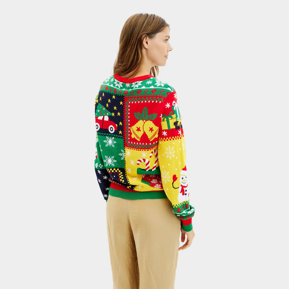Patchwork Organic Cotton Womens Christmas Jumper