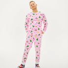 Pink Christmas Pyjama Women and Men Christmas Motifs
