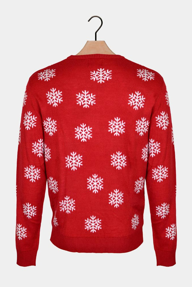 Red Men's Christmas Jumper with Rudolph the Reindeer