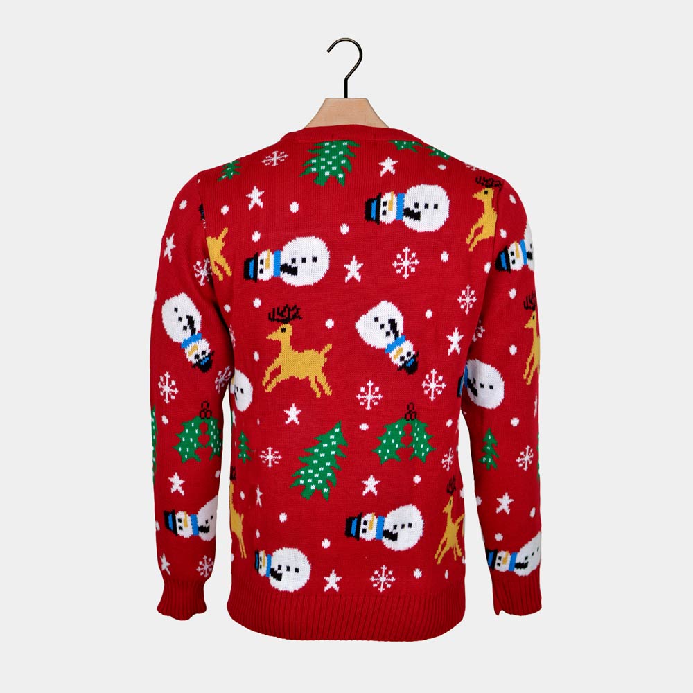 Santa, Trees and Snowmens Red Couple's Christmas Jumper