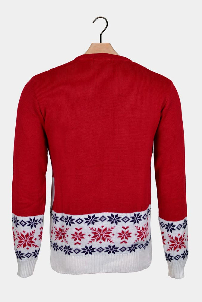 Skating Reindeer Red Couple's Christmas Jumper