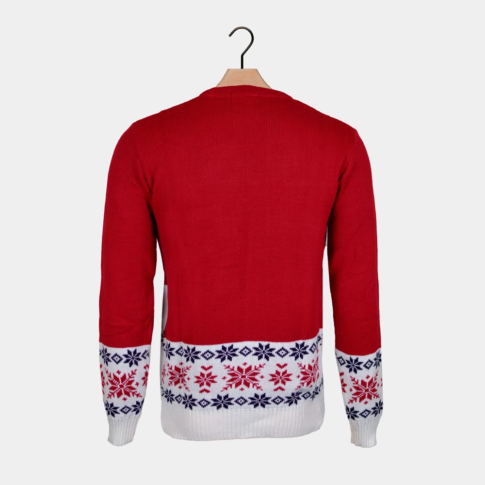 Skating Reindeer Red Couple's Christmas Jumper