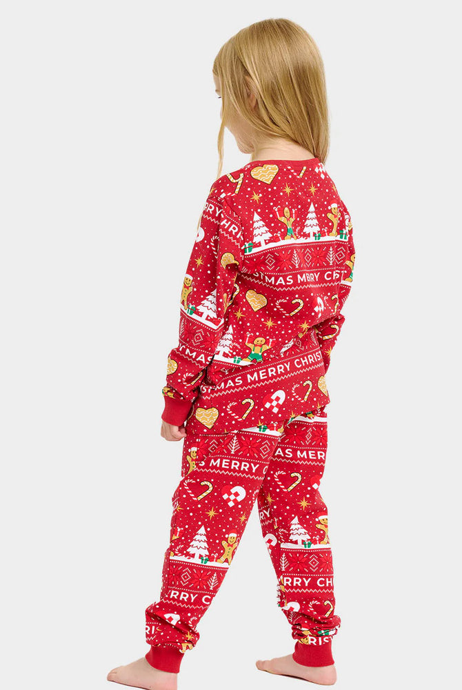 Red Christmas Pyjama for Children Gingercookies