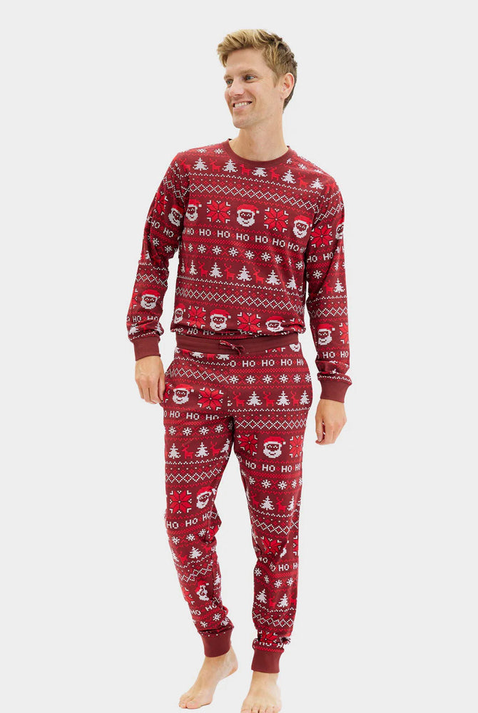Red Christmas Pyjama for Men Ho Ho Ho Women