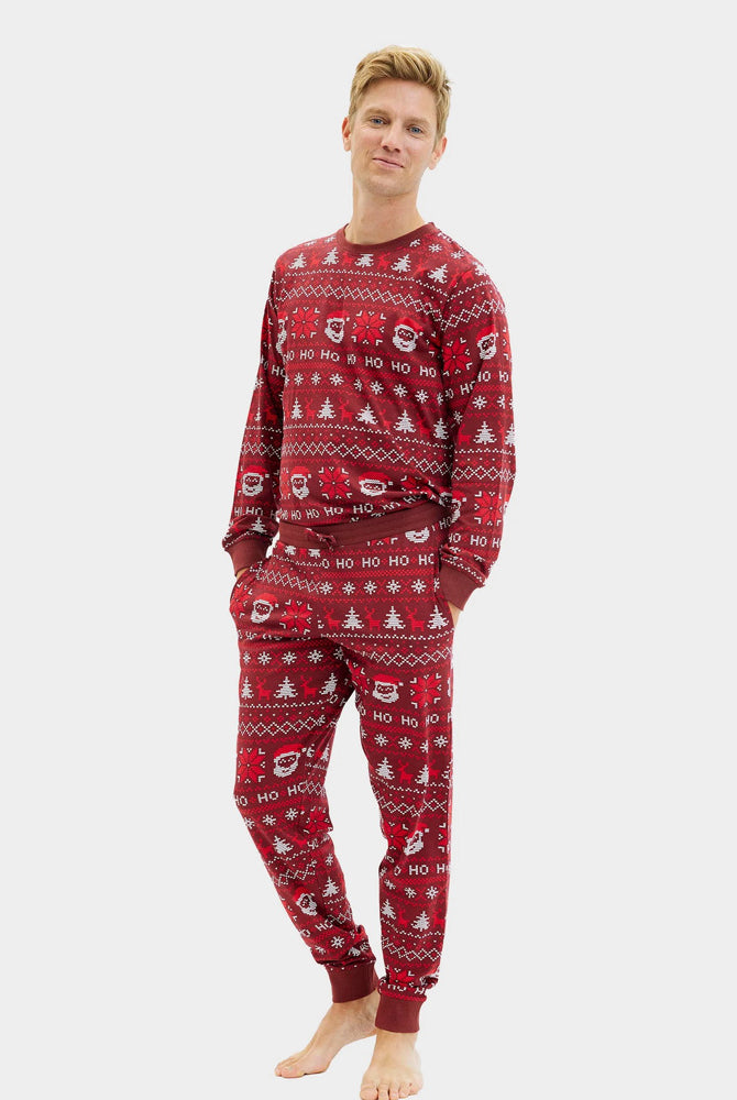Red Christmas Pyjama for Men Ho Ho Ho