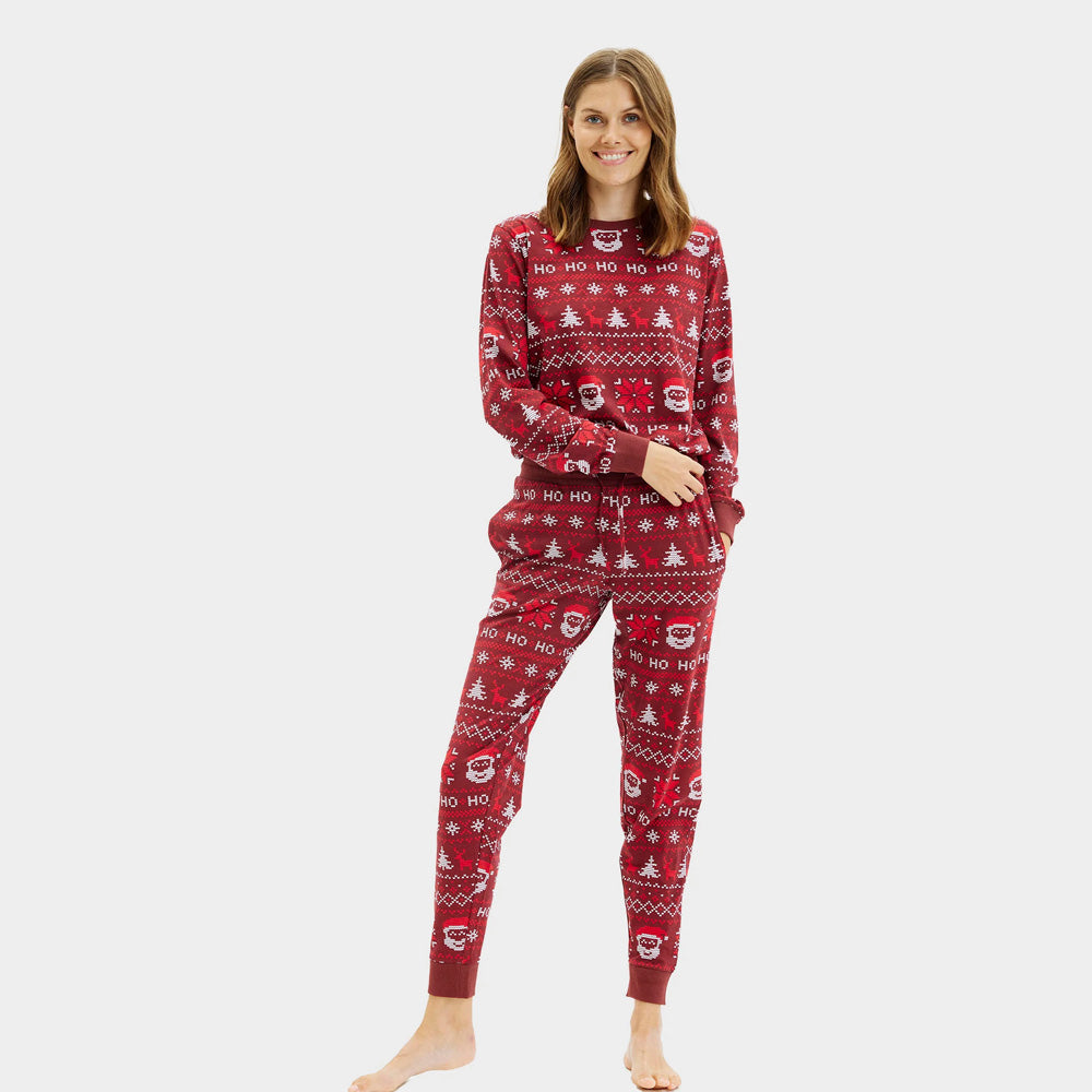 Red Christmas Pyjama for Women Ho Ho Ho Men