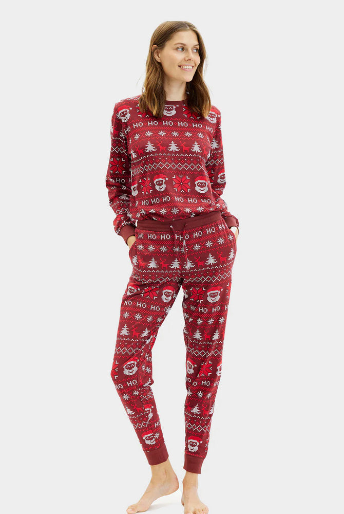 Red Christmas Pyjama for Women Ho Ho Ho