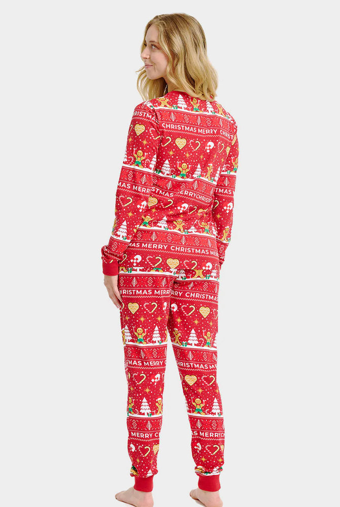 Red Christmas Pyjama for Women and Men Gingercookies