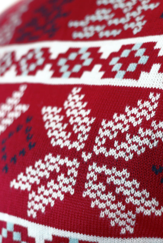 Classic Red Family Christmas Jumper with Polar Stars Detail